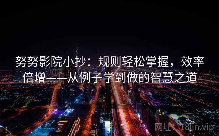 努努影院小抄：规则轻松掌握，效率倍增——从例子学到做的智慧之道