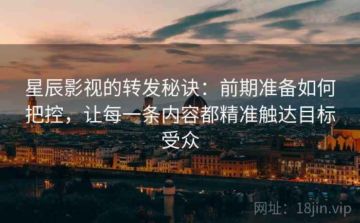 星辰影视的转发秘诀：前期准备如何把控，让每一条内容都精准触达目标受众